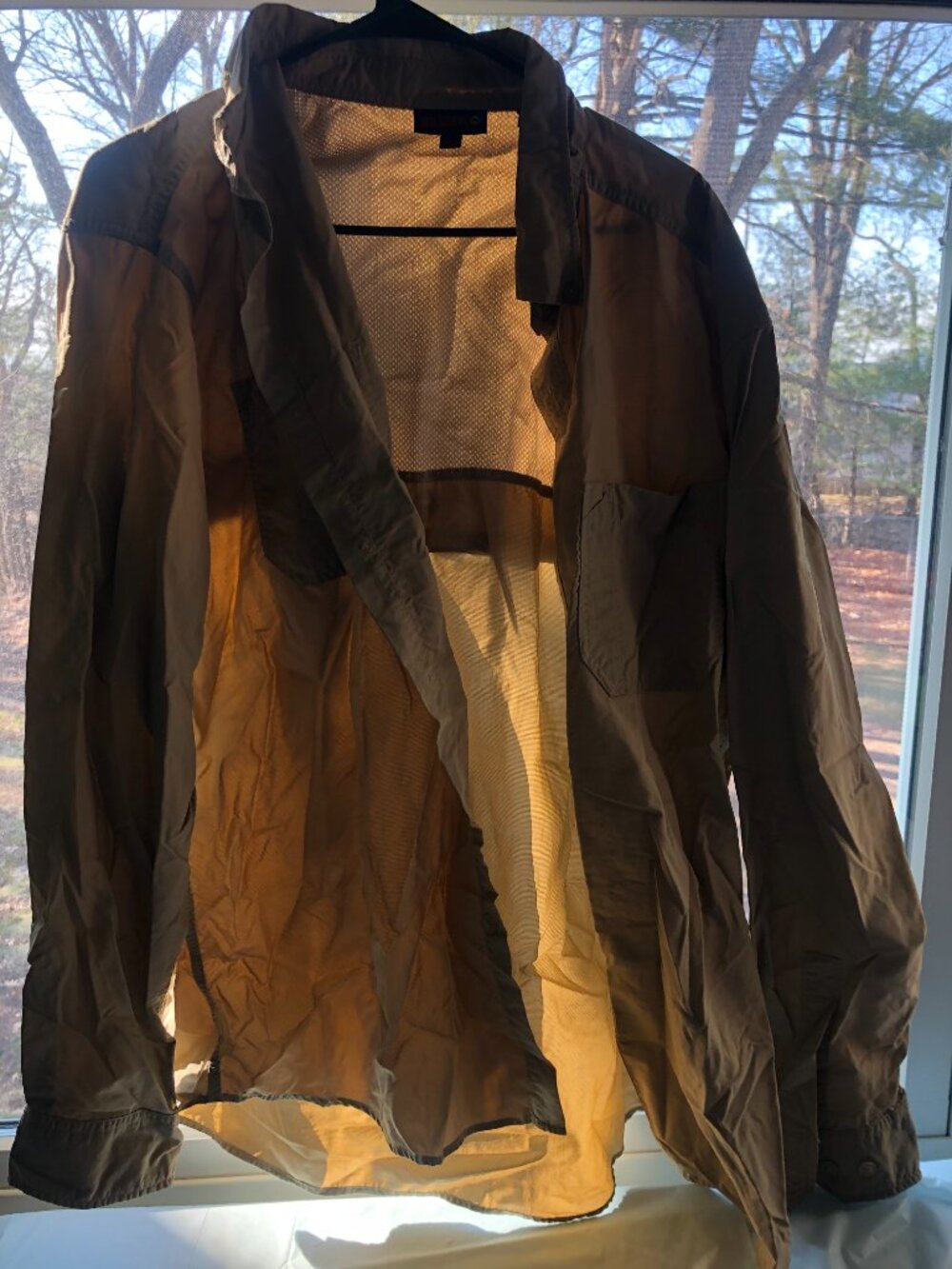 Men's Wolverine XL Tan Windbreaker style shirt; Like new; 2 available in closet